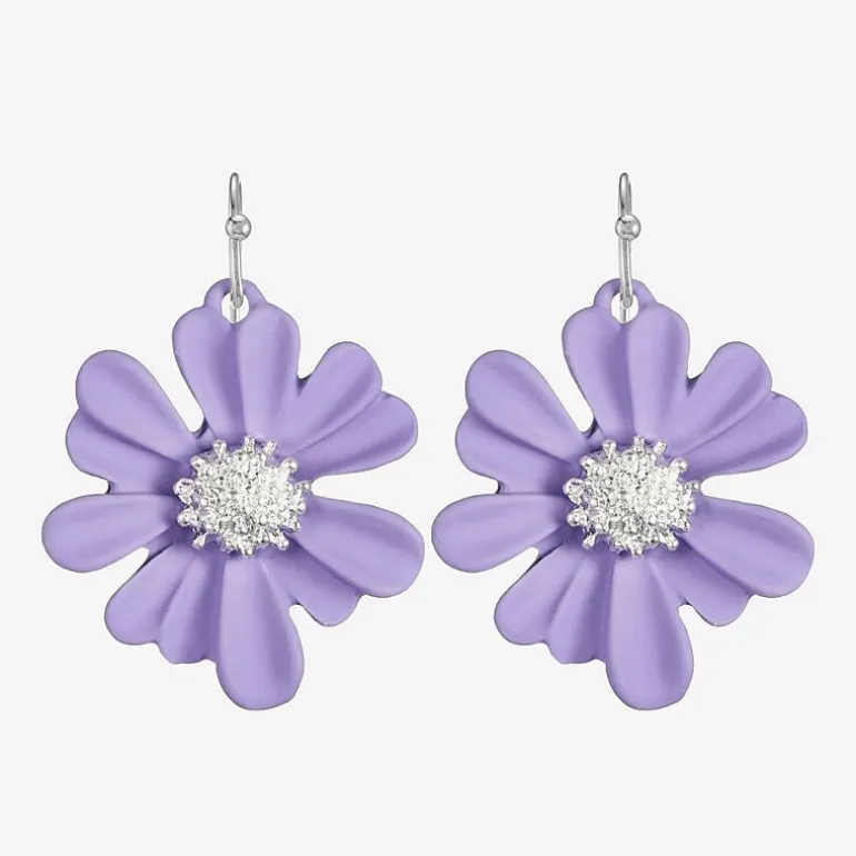Liz Claiborne Womens Flower Drop Earrings