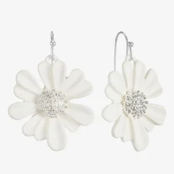 Liz Claiborne Womens Flower Drop Earrings