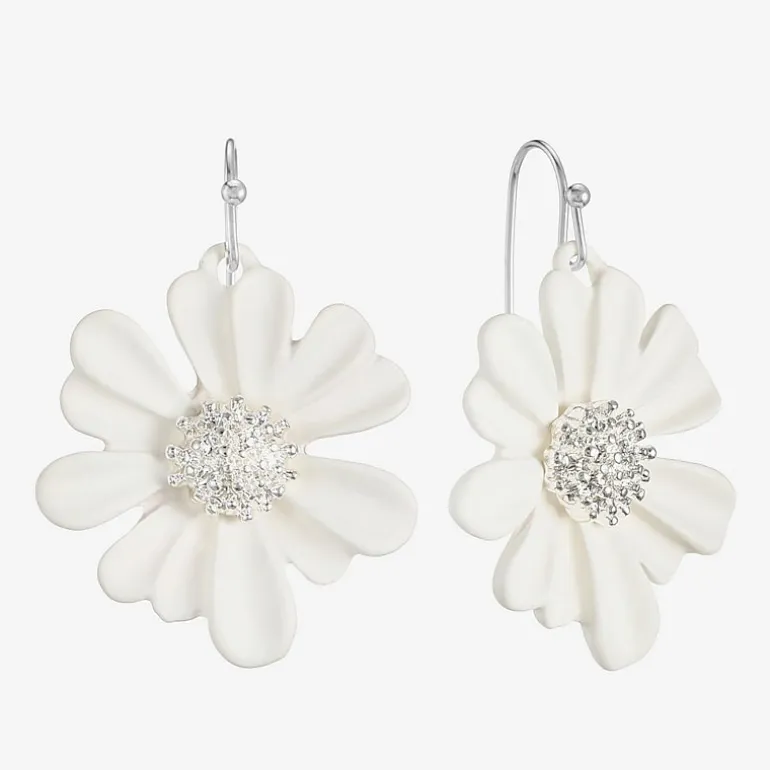 Liz Claiborne Womens Flower Drop Earrings