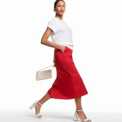 Liz Claiborne Womens High Rise Midi A-Line Skirt