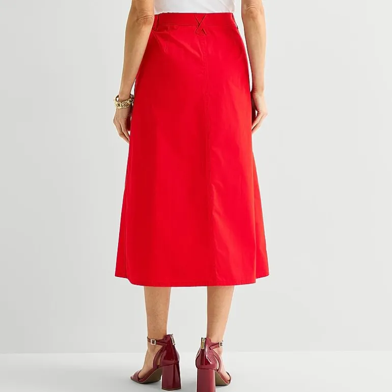 Liz Claiborne Womens High Rise Midi A-Line Skirt
