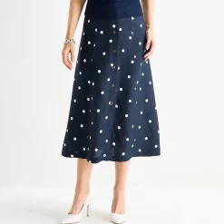 Liz Claiborne Womens High Rise Midi A-Line Skirt