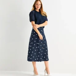 Liz Claiborne Womens High Rise Midi A-Line Skirt