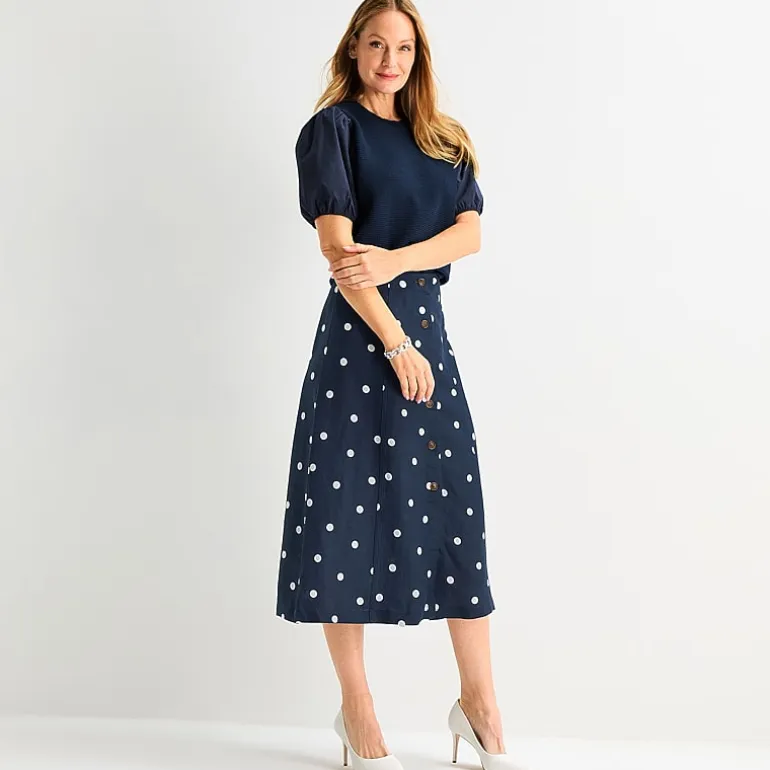 Liz Claiborne Womens High Rise Midi A-Line Skirt