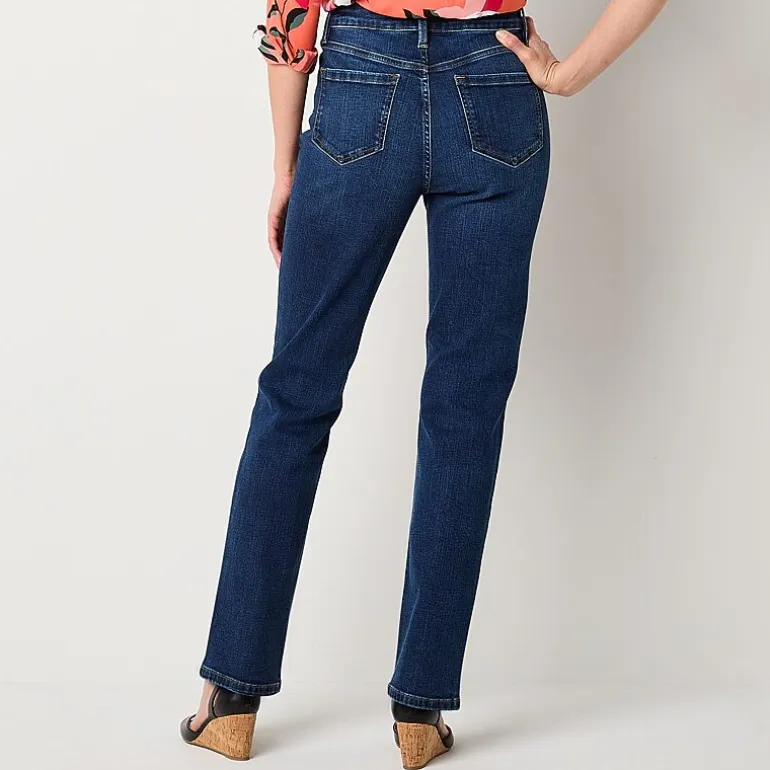 Liz Claiborne Womens High Rise Straight Leg Jean