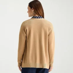 Liz Claiborne Womens Long Sleeve Open Front Cardigan