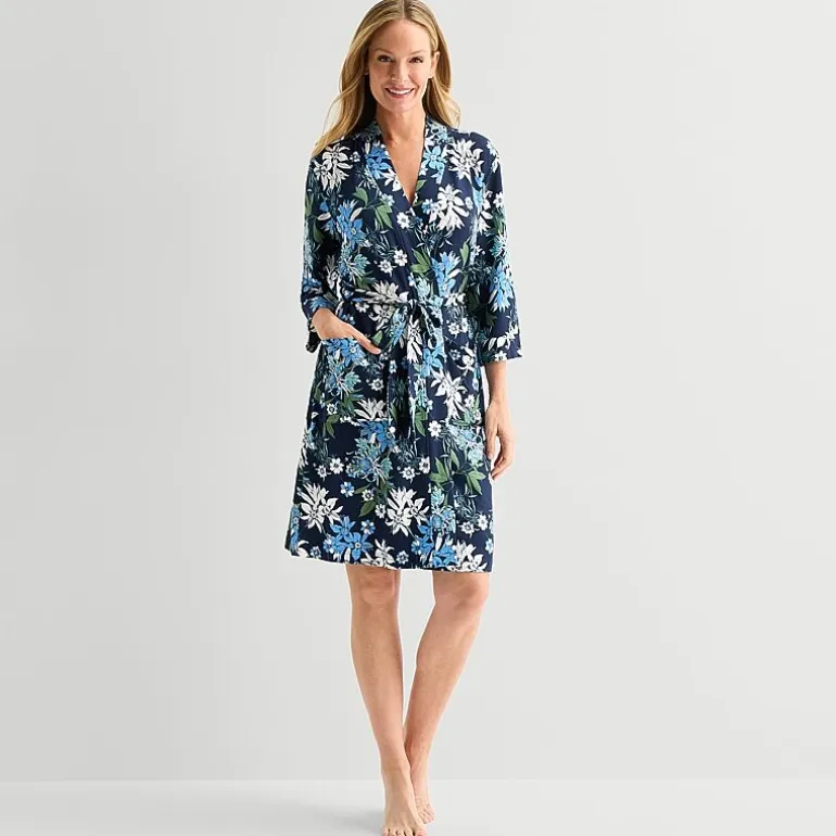 Liz Claiborne Womens Long Sleeve Long Length Robe