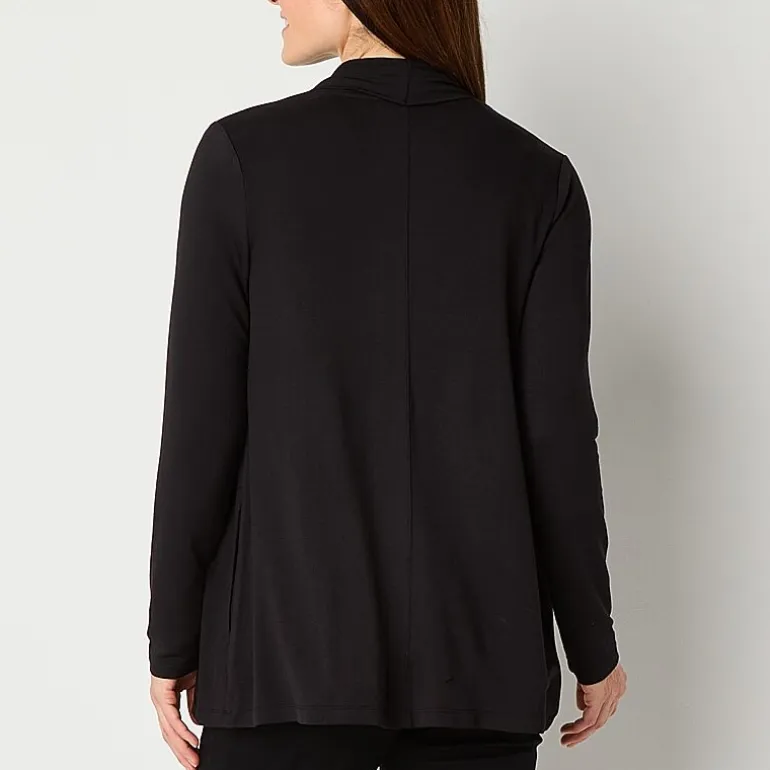 Liz Claiborne Womens Long Sleeve Open Front Cardigan
