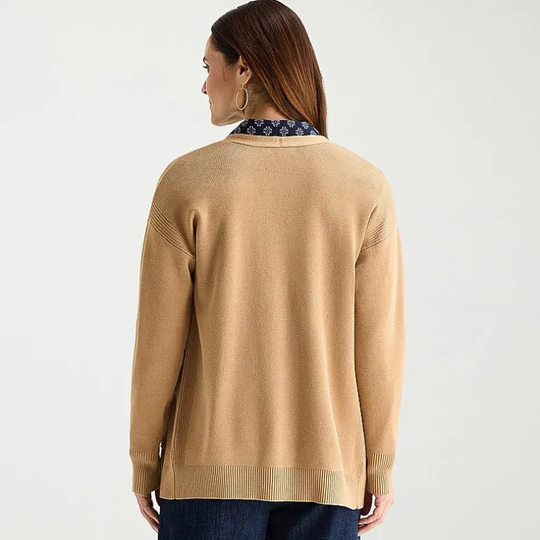 Liz Claiborne Womens Long Sleeve Open Front Cardigan