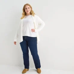 Liz Claiborne Womens Long Sleeve Layered Sweater Plus