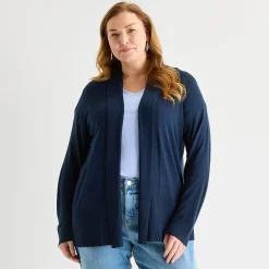 Liz Claiborne Womens Long Sleeve Layered Sweater Plus