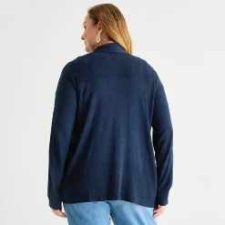 Liz Claiborne Womens Long Sleeve Layered Sweater Plus