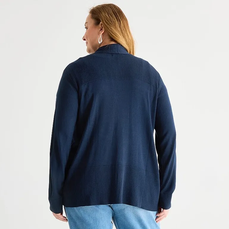 Liz Claiborne Womens Long Sleeve Layered Sweater Plus