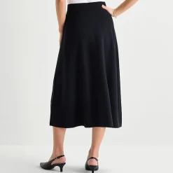 Liz Claiborne Womens Midi Sweater Flared Skirt