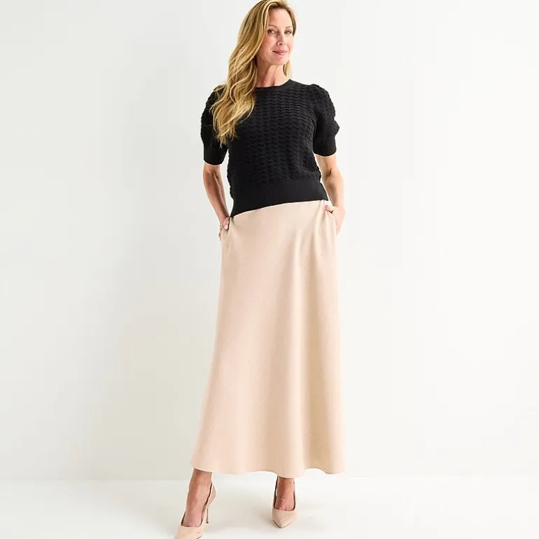 Liz Claiborne Womens Mid Rise Long A-Line Skirt