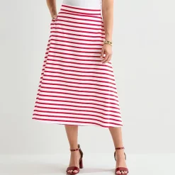 Liz Claiborne Womens Mid Rise Midi A-Line Skirt