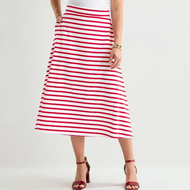 Liz Claiborne Womens Mid Rise Midi A-Line Skirt