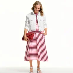 Liz Claiborne Womens Mid Rise Midi A-Line Skirt