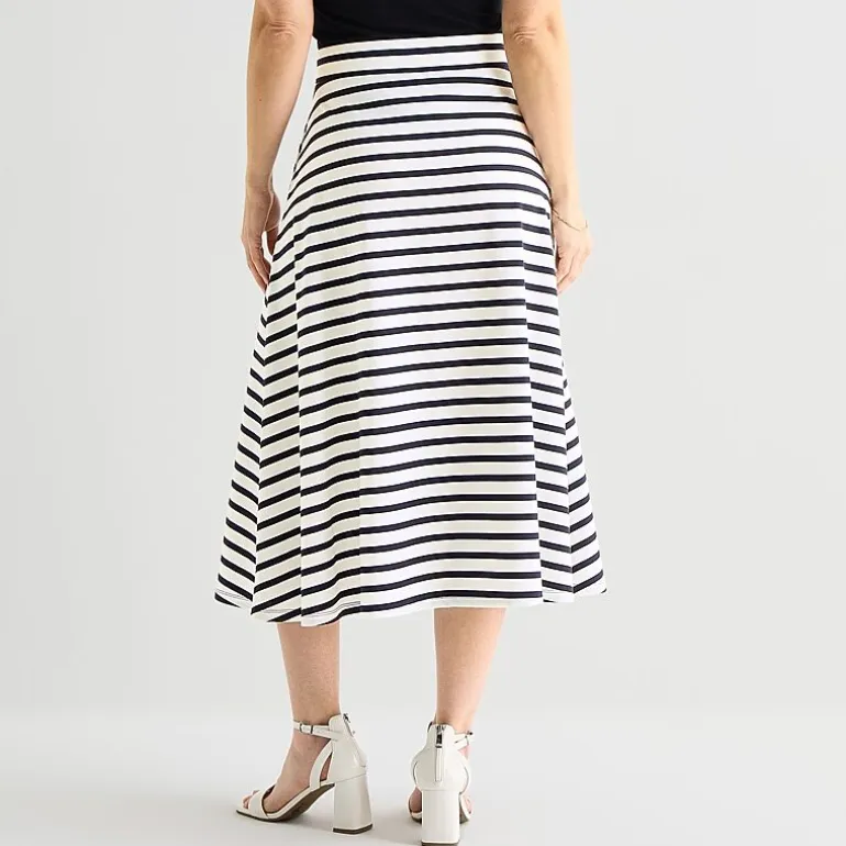 Liz Claiborne Womens Mid Rise Midi A-Line Skirt