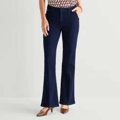 Liz Claiborne Womens Mid Rise Flare Leg Jean
