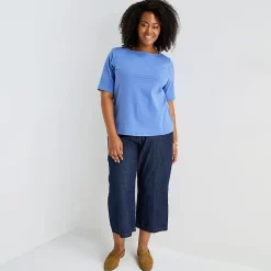 Liz Claiborne Womens Plus Boat Neck Short Sleeve T-Shirt