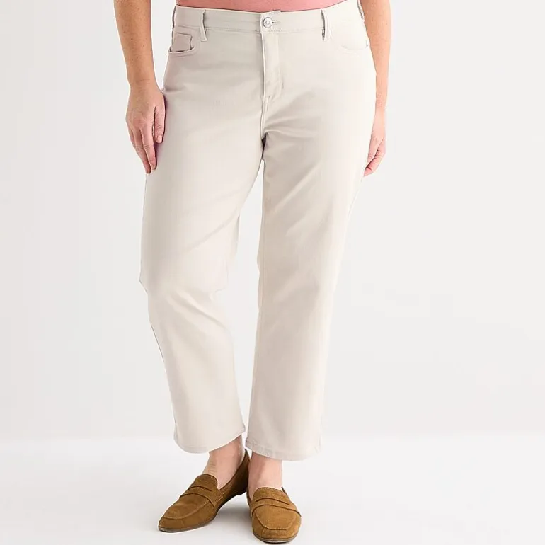 Liz Claiborne Womens - Plus High Rise Cropped Jean