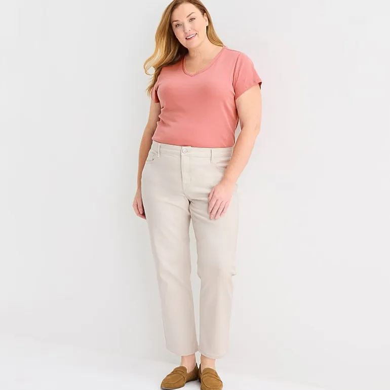 Liz Claiborne Womens - Plus High Rise Cropped Jean