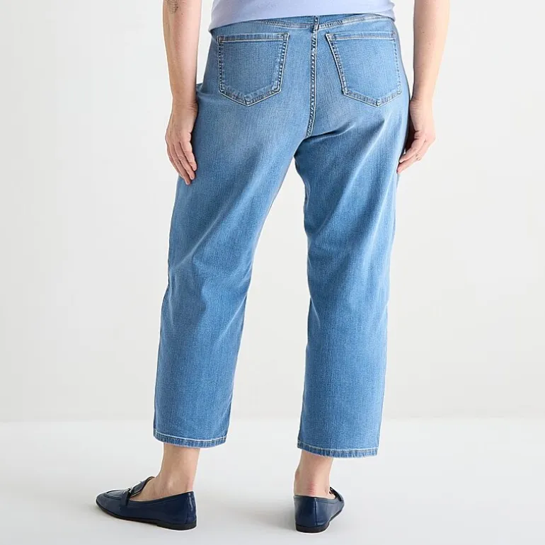 Liz Claiborne Womens - Plus High Rise Cropped Jean