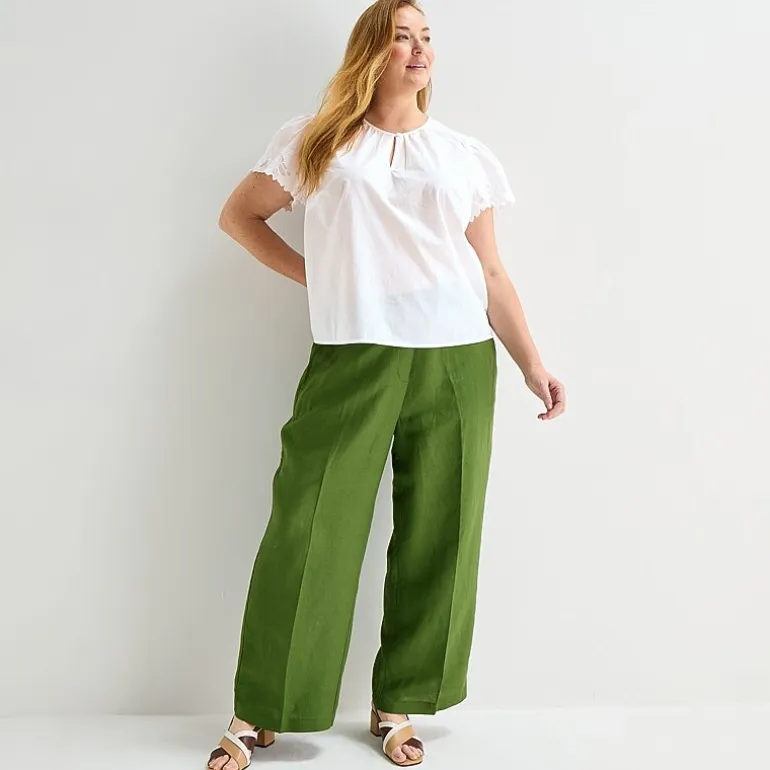 Liz Claiborne Womens Plus Keyhole Neck Short Sleeve Blouse