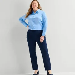 Liz Claiborne Womens Plus Long Sleeve Dress Shirt