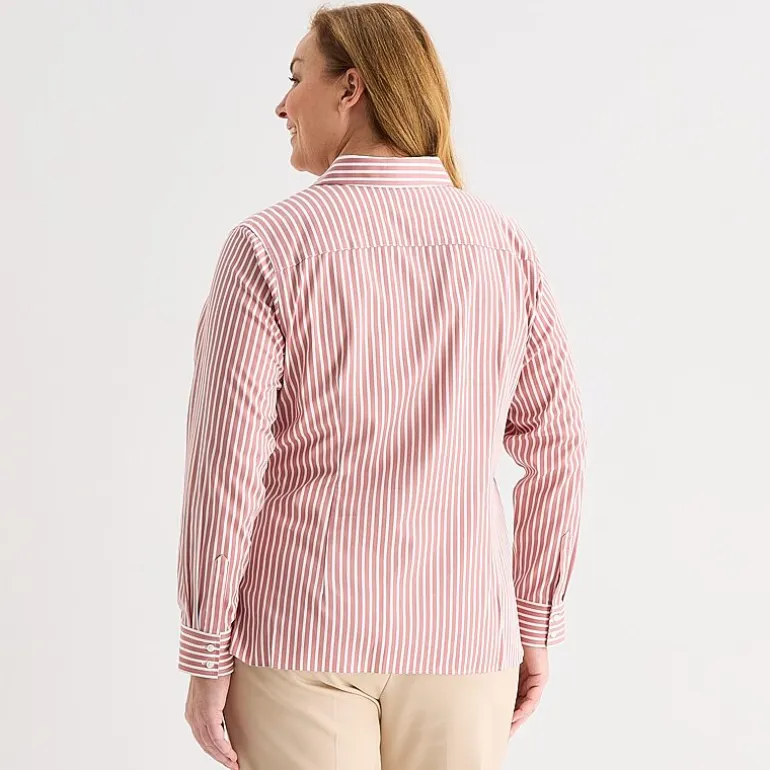 Liz Claiborne Womens Plus Long Sleeve Dress Shirt
