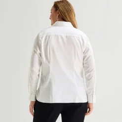 Liz Claiborne Womens Plus Long Sleeve Dress Shirt
