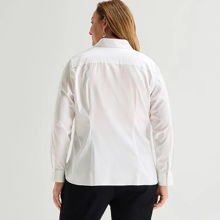 Liz Claiborne Womens Plus Long Sleeve Dress Shirt