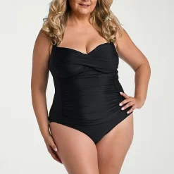 Liz Claiborne Womens Plus Moderate Coverage One Piece Swimsuit