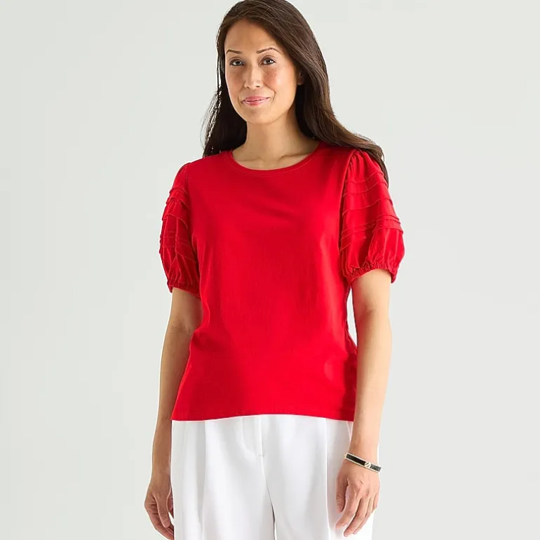 Liz Claiborne Womens Round Neck Short Sleeve Blouse