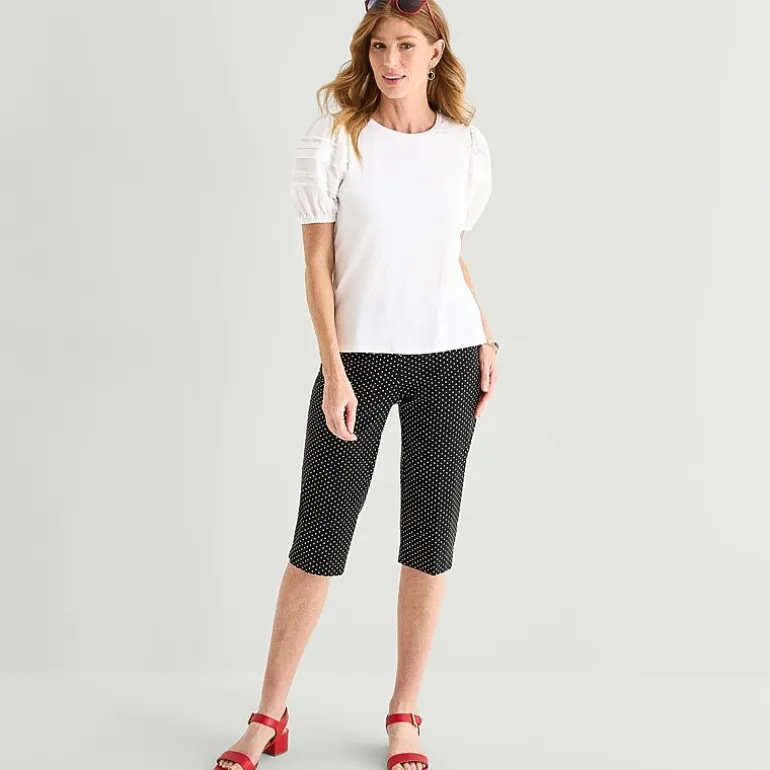 Liz Claiborne Womens Round Neck Short Sleeve Blouse