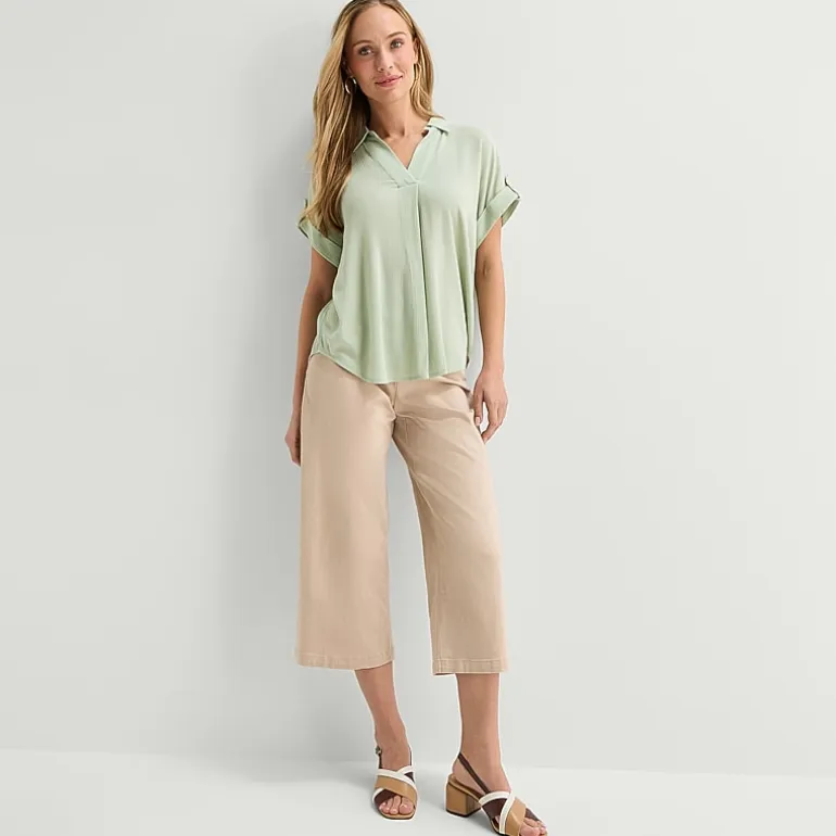 Liz Claiborne Womens Short Sleeve Blouse