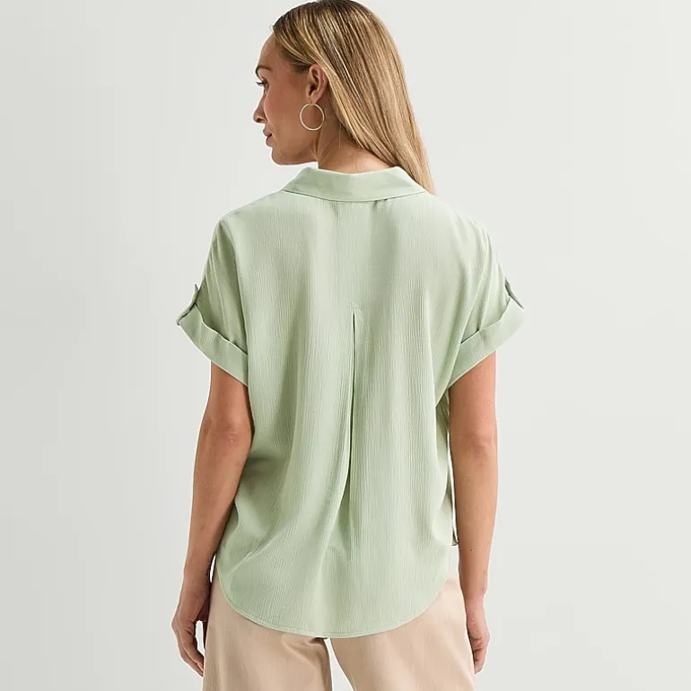 Liz Claiborne Womens Short Sleeve Blouse