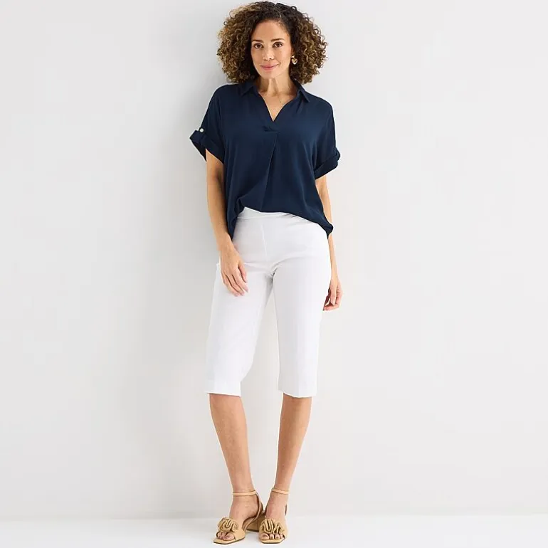 Liz Claiborne Womens Short Sleeve Blouse
