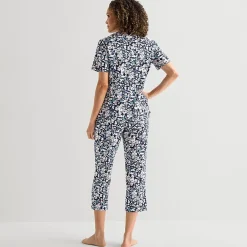 Liz Claiborne Womens Short Sleeve 2-pc. Pajama Set