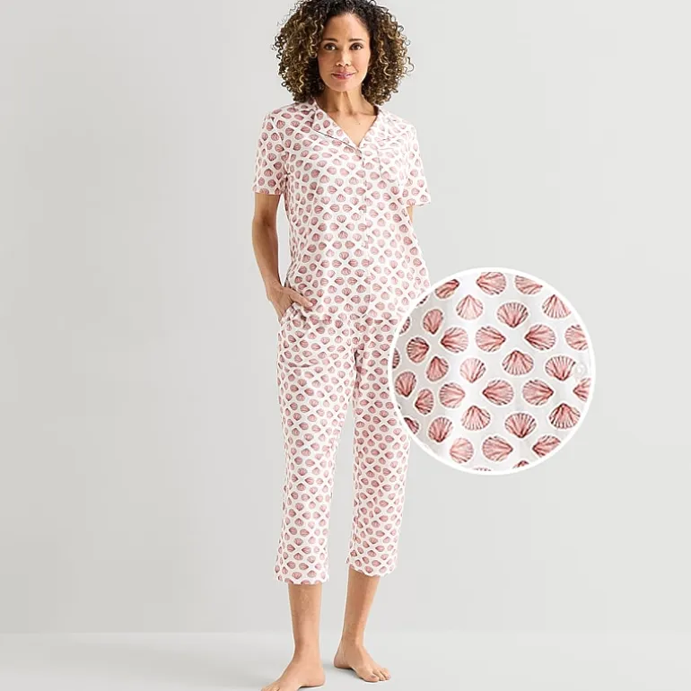 Liz Claiborne Womens Short Sleeve 2-pc. Pajama Set