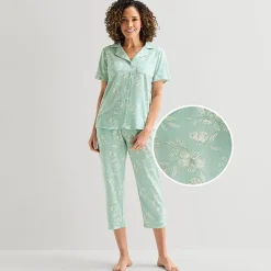 Liz Claiborne Womens Short Sleeve 2-pc. Pajama Set