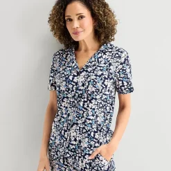Liz Claiborne Womens Short Sleeve 2-pc. Pajama Set