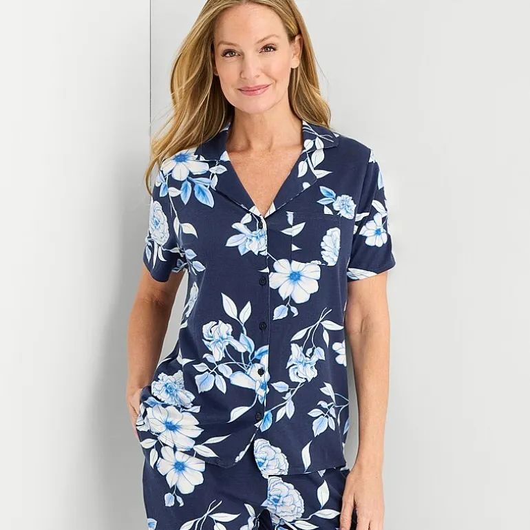 Liz Claiborne Womens Short Sleeve 2-pc. Pajama Set