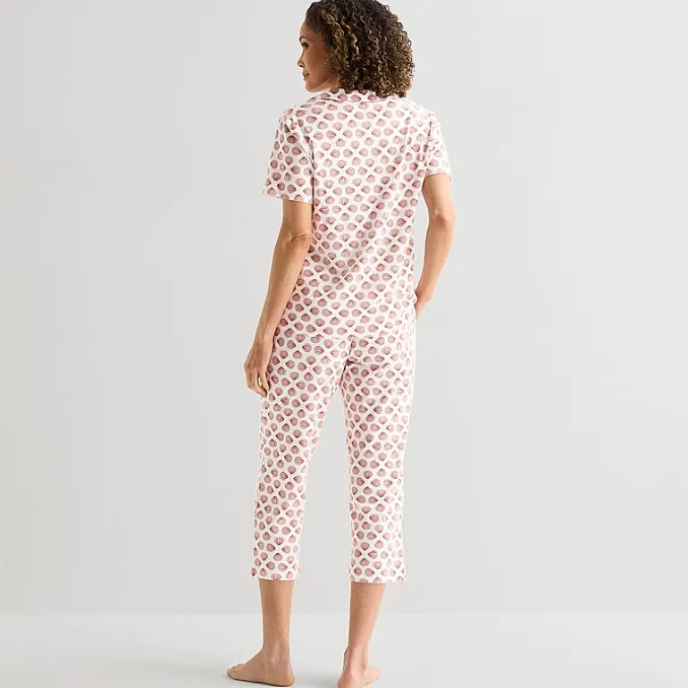 Liz Claiborne Womens Short Sleeve 2-pc. Pajama Set