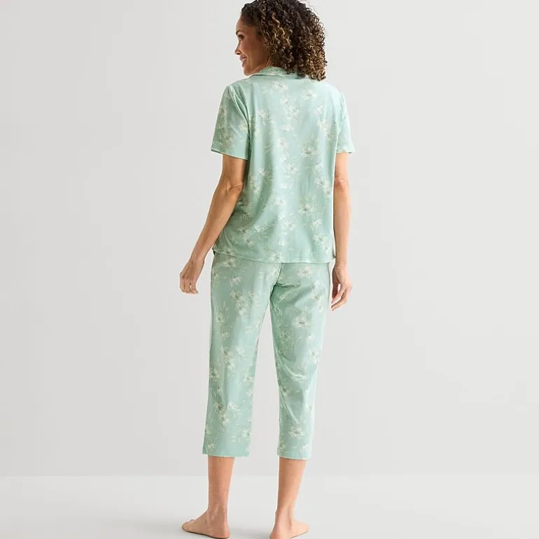 Liz Claiborne Womens Short Sleeve 2-pc. Pajama Set