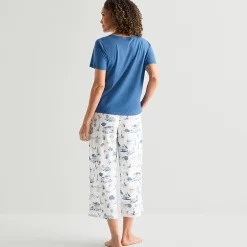 Liz Claiborne Womens Short Sleeve 2-pc. Pajama Set