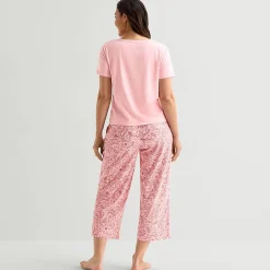 Liz Claiborne Womens Short Sleeve 2-pc. Pajama Set