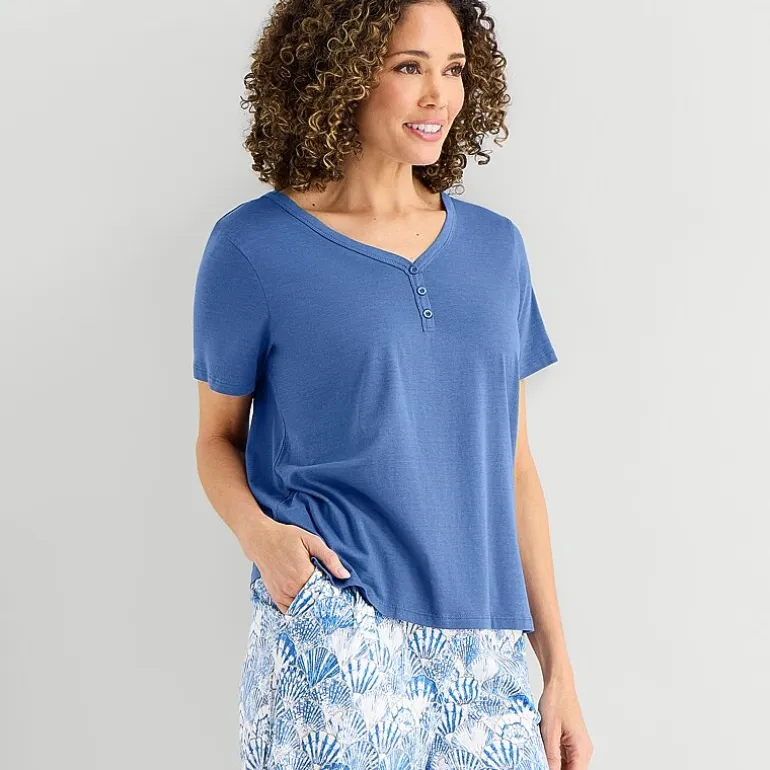 Liz Claiborne Womens Short Sleeve 2-pc. Pajama Set