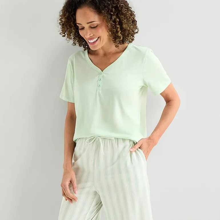 Liz Claiborne Womens Short Sleeve 2-pc. Pajama Set